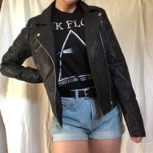Faux black leather jacket